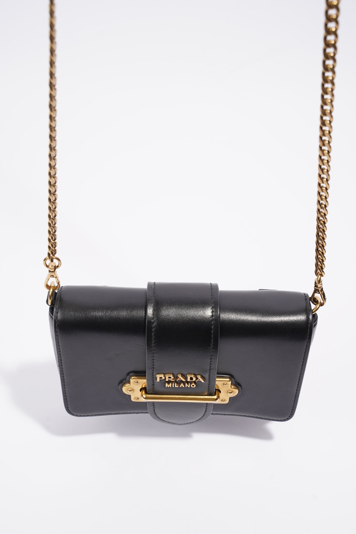 Prada Cahier Belt Bag Black Calfskin Leather Luxe Collective