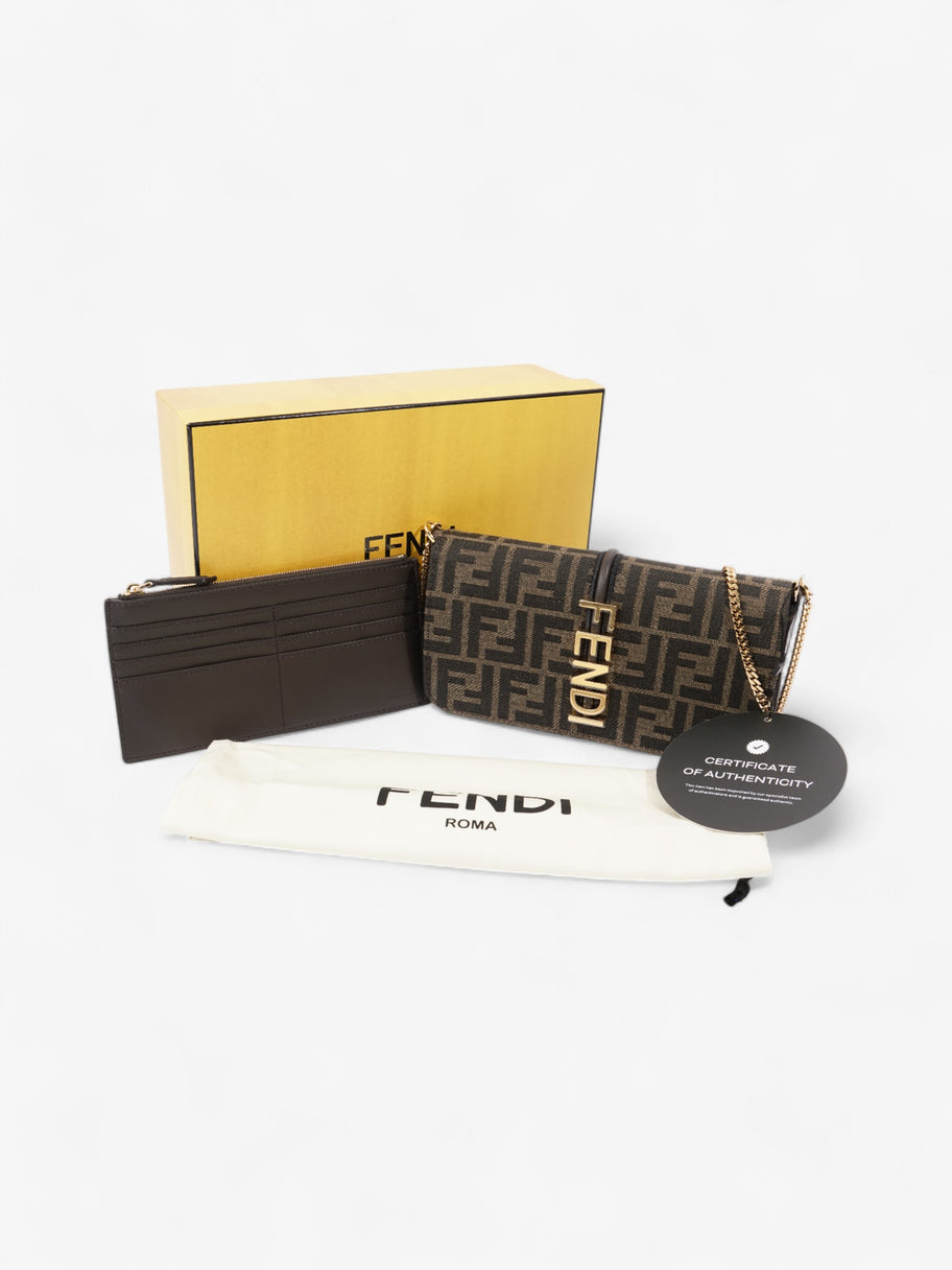 Fendi Fendigraphy Wallet on Chain Tobacco / Brown Fabric Image 12