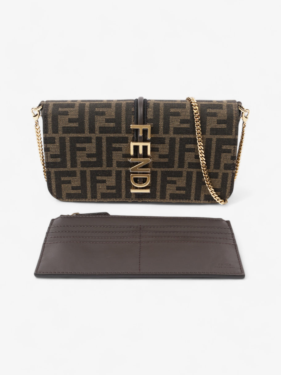 Fendi Fendigraphy Wallet on Chain Tobacco / Brown Fabric Image 3