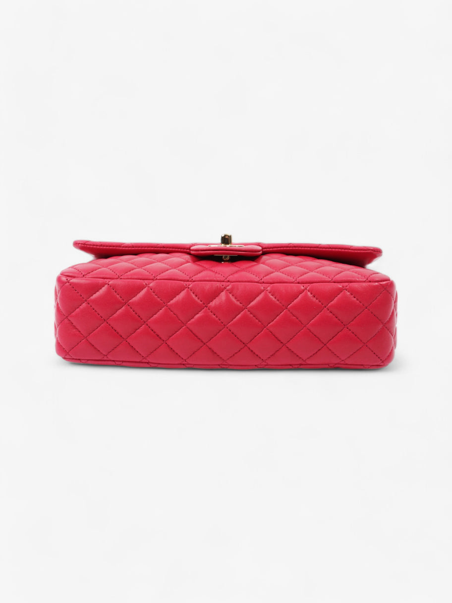 Chanel Classic Single Flap Bag with Valentines Hearts Raspberry Lambskin Leather Image 6