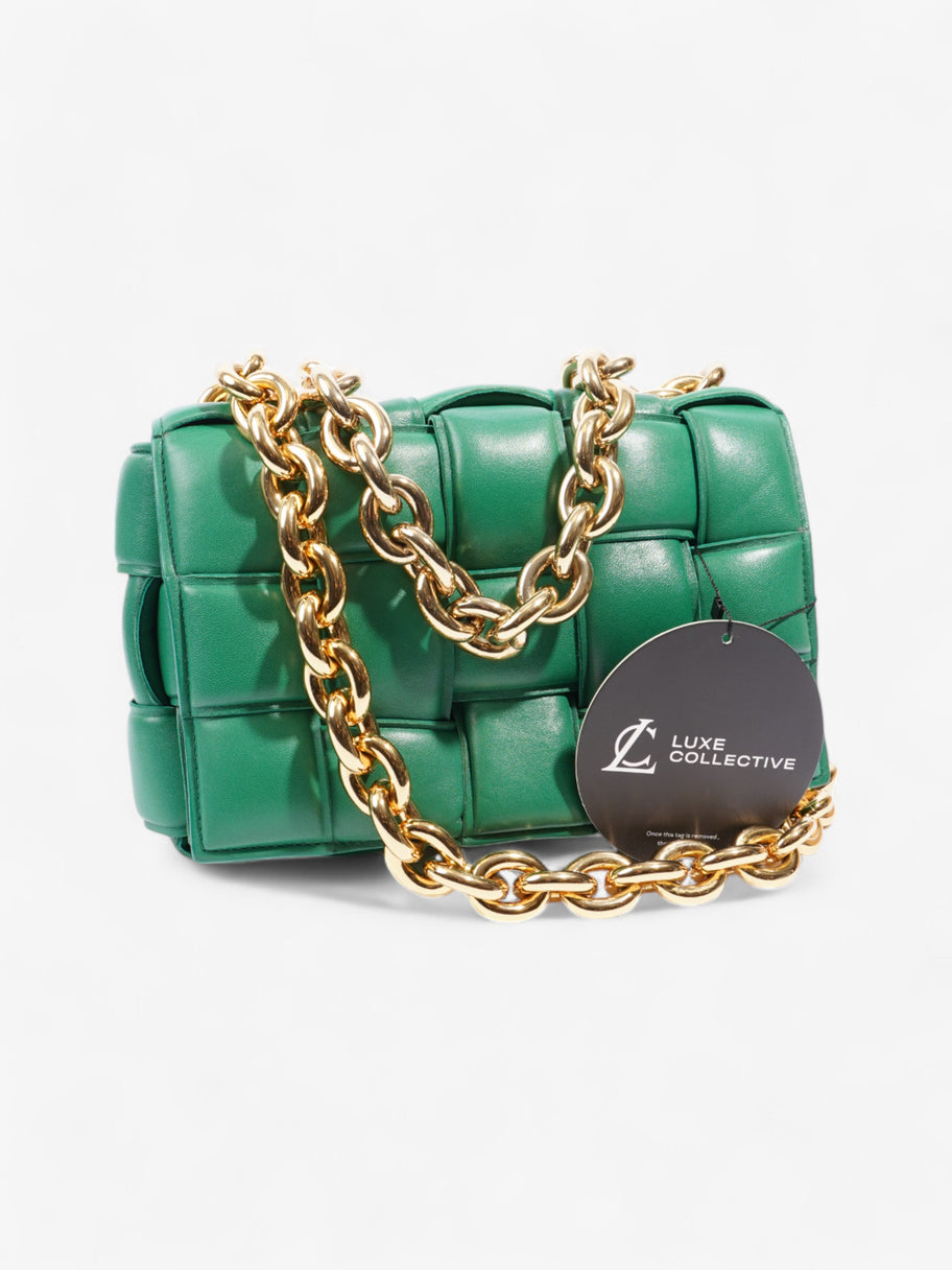 Bottega Veneta Padded Chain Cassette Green Intrecciato Leather Image 9