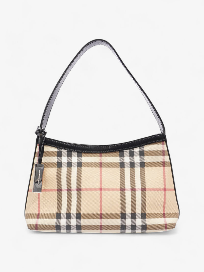  Burberry Check Shoulder Bag Nova Check / Black Coated Canvas