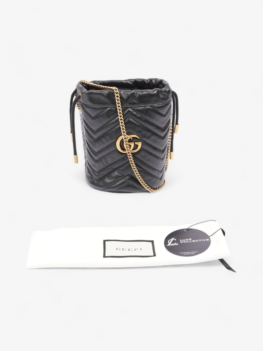 Gucci GG Marmont Bucket Bag Black Matelasse Leather Image 8