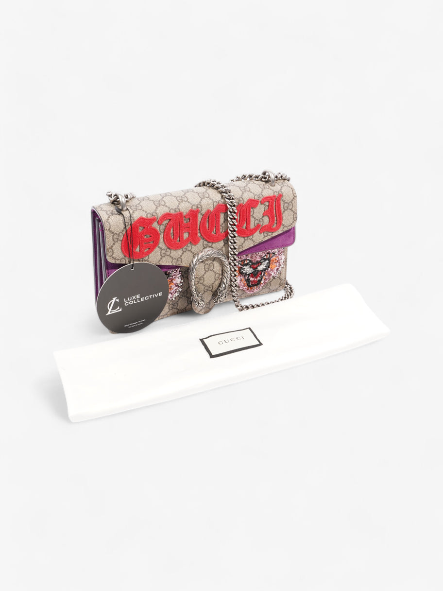 Gucci Embroidered Dionysus GG Supreme / Purple / Red Canvas Small Image 11