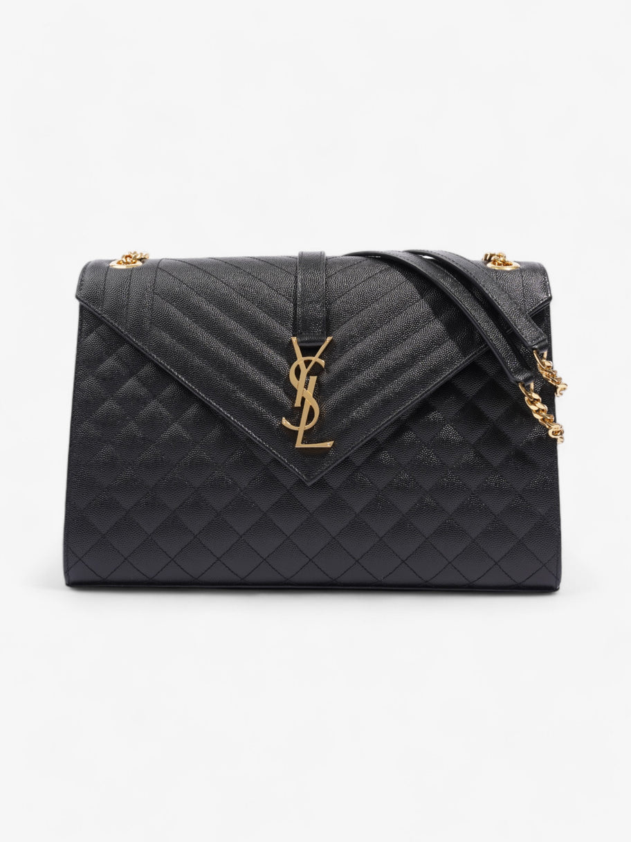 Saint Laurent Envelope Black Calfskin Leather Large Image 1