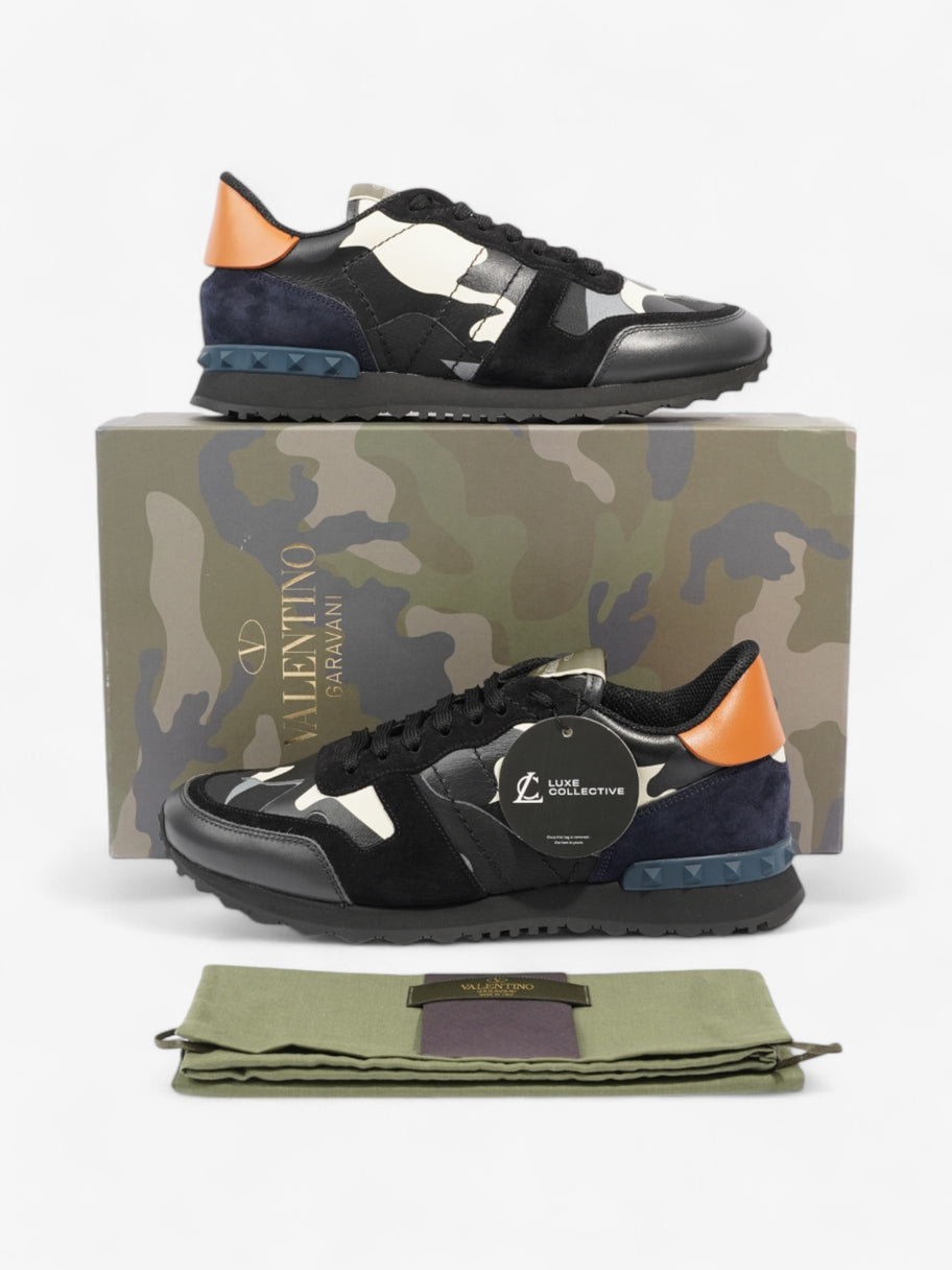 Valentino Rockrunner Sneakers Black / White / Orange Leather EU 41 UK 7 Image 10