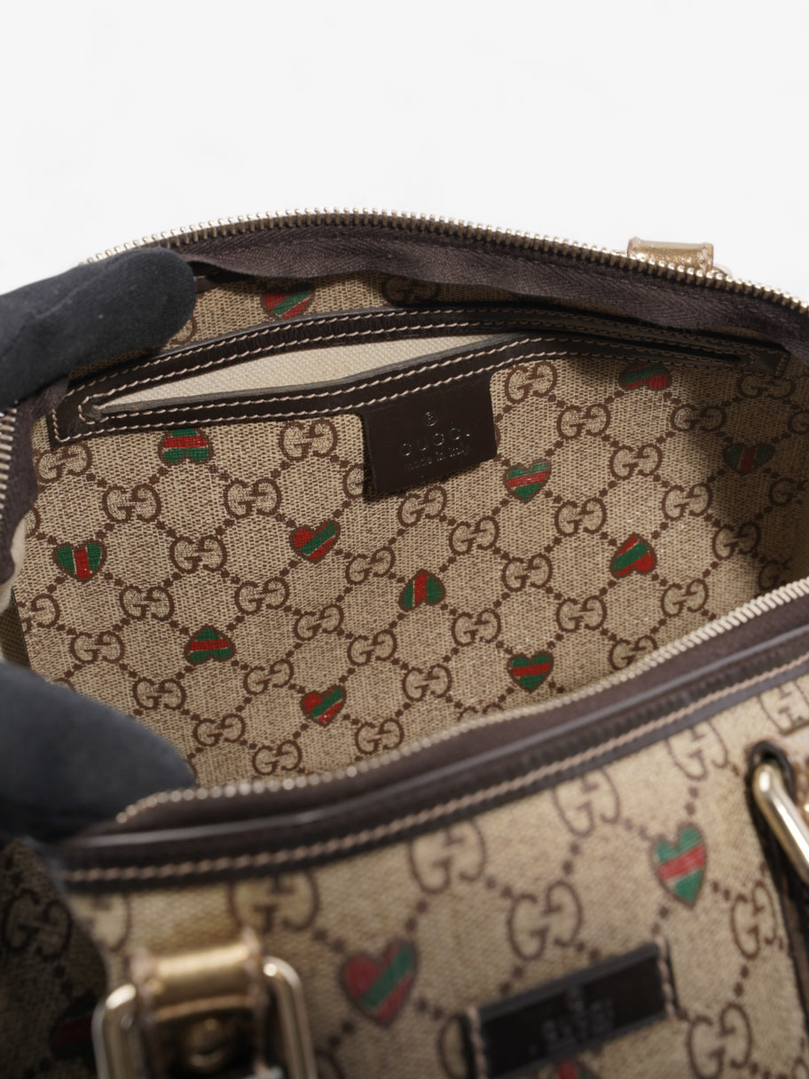 Gucci Boston Bag GG Supreme / Red / Green Coated Canvas Image 8