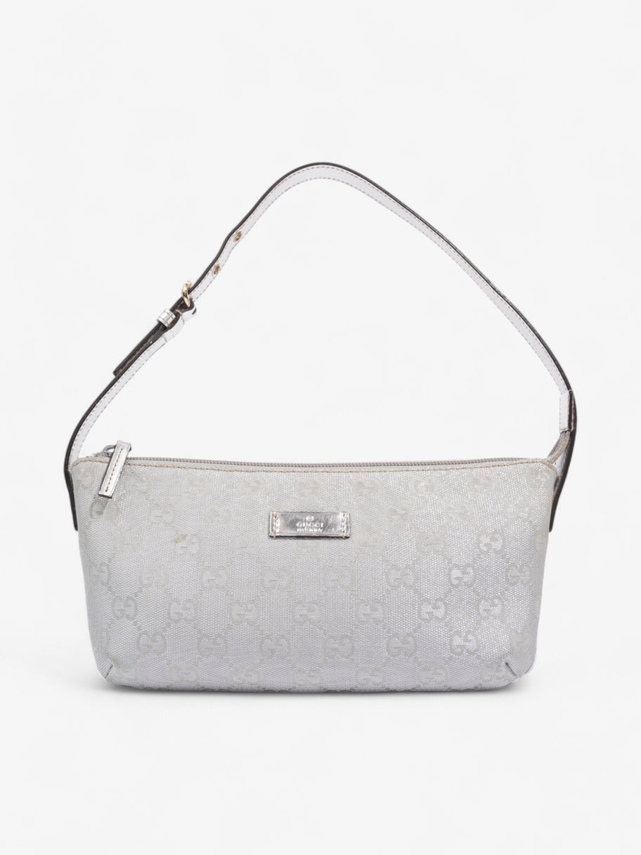 Gucci Boat Pochette Silver / GG Supreme Canvas Image 1