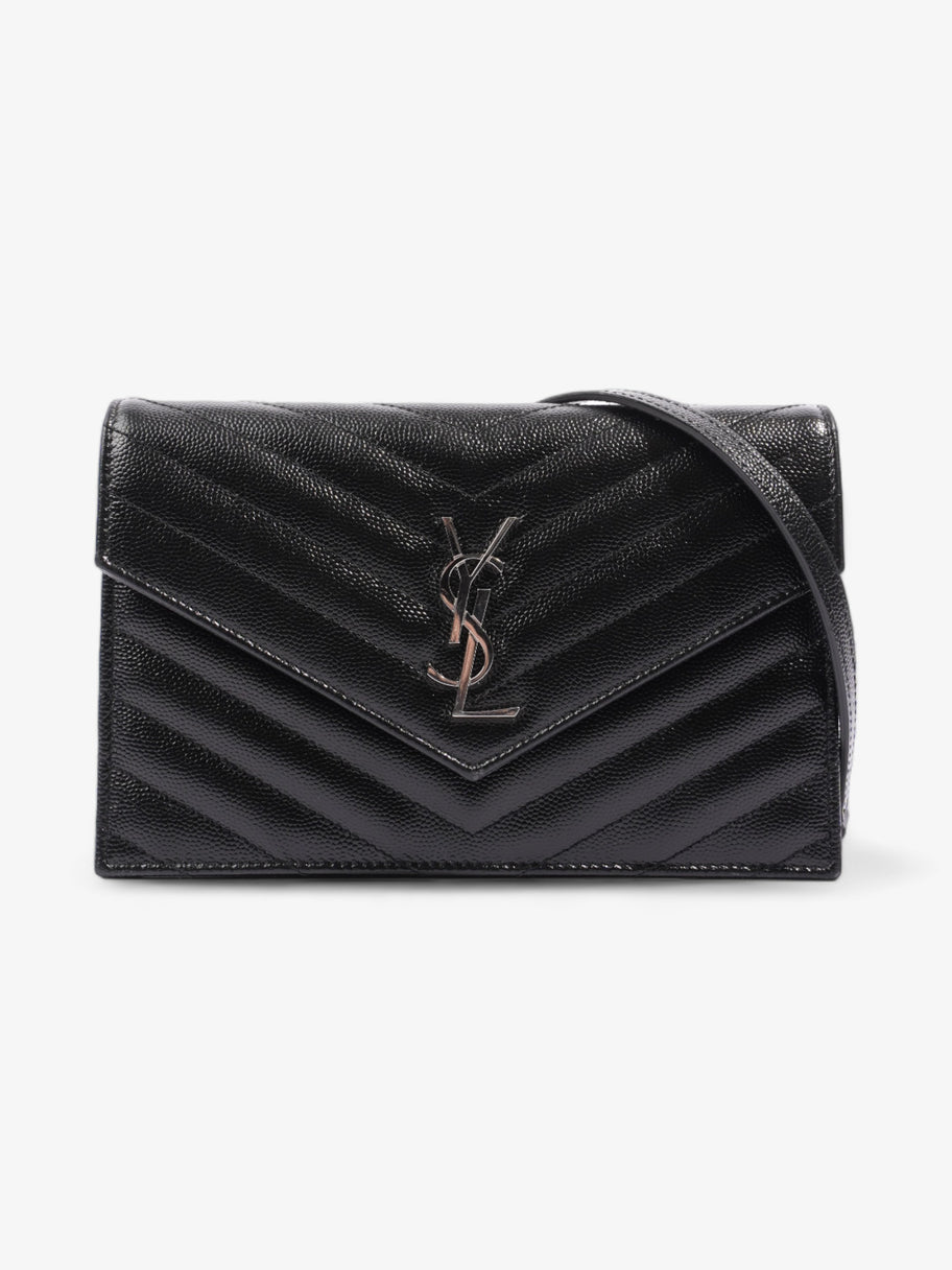 Saint Laurent Envelope Wallet On Chain Black Grained Leather Image 1