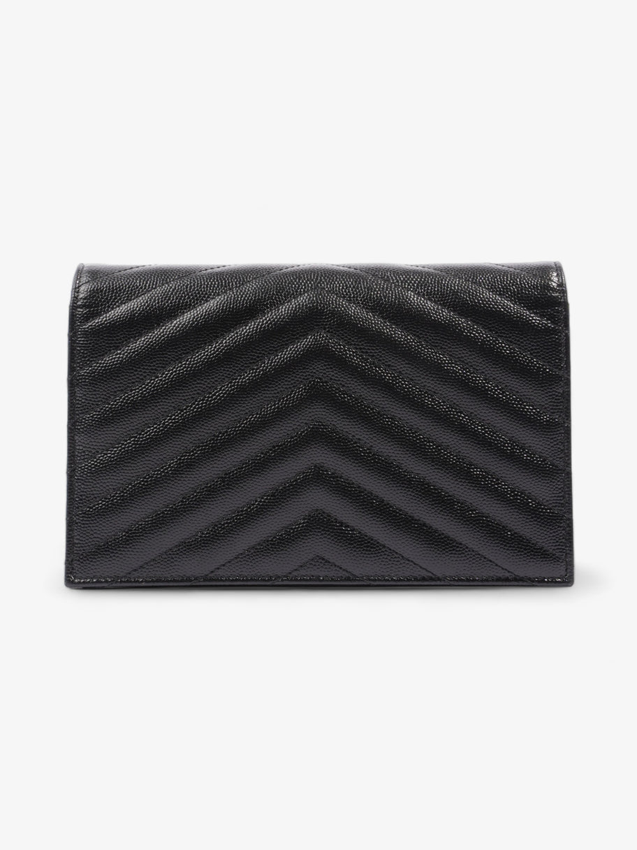 Saint Laurent Envelope Wallet On Chain Black Grained Leather Image 4