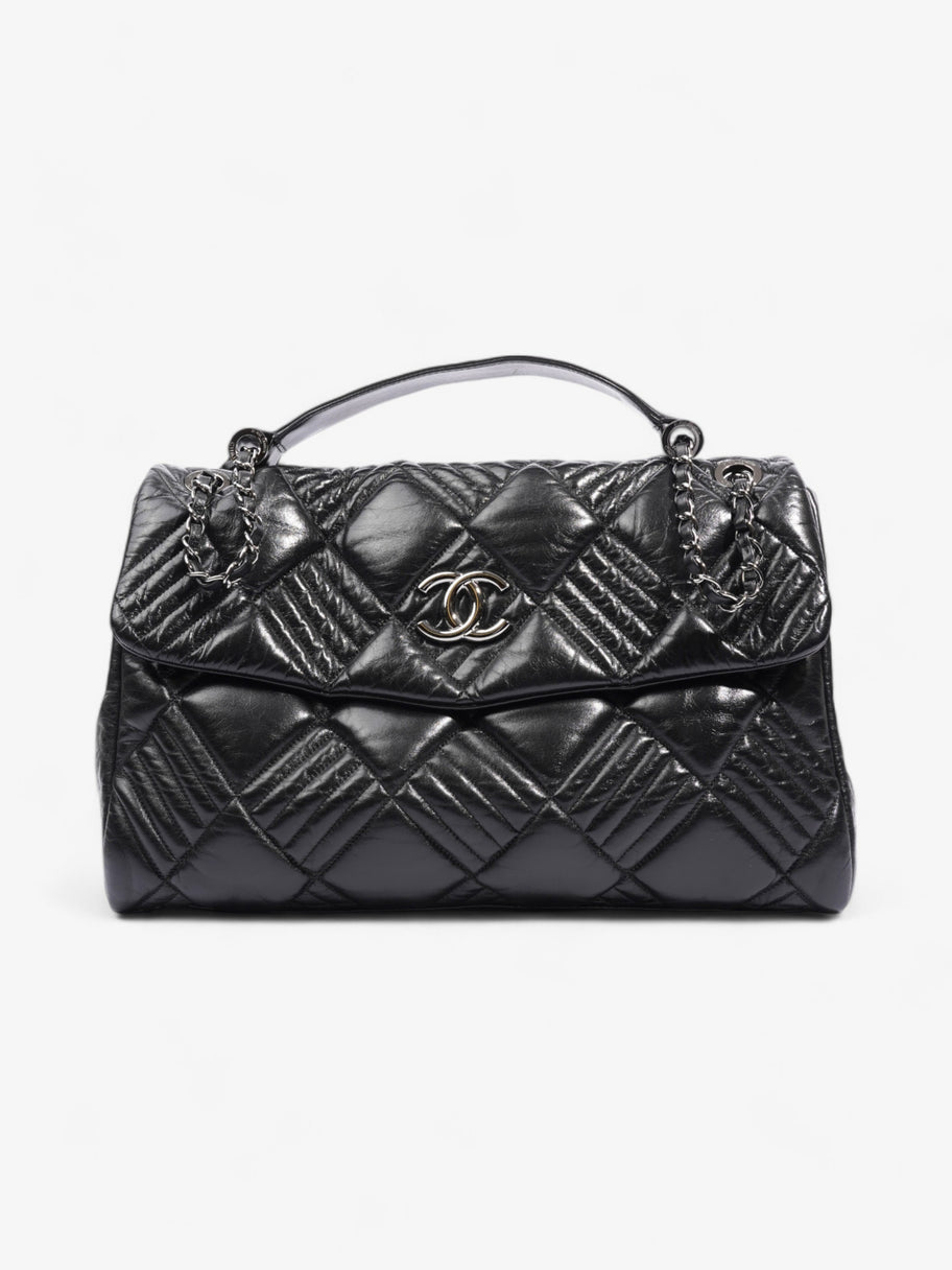 Chanel In and Out Flap Bag Black Lambskin Leather Maxi Image 1