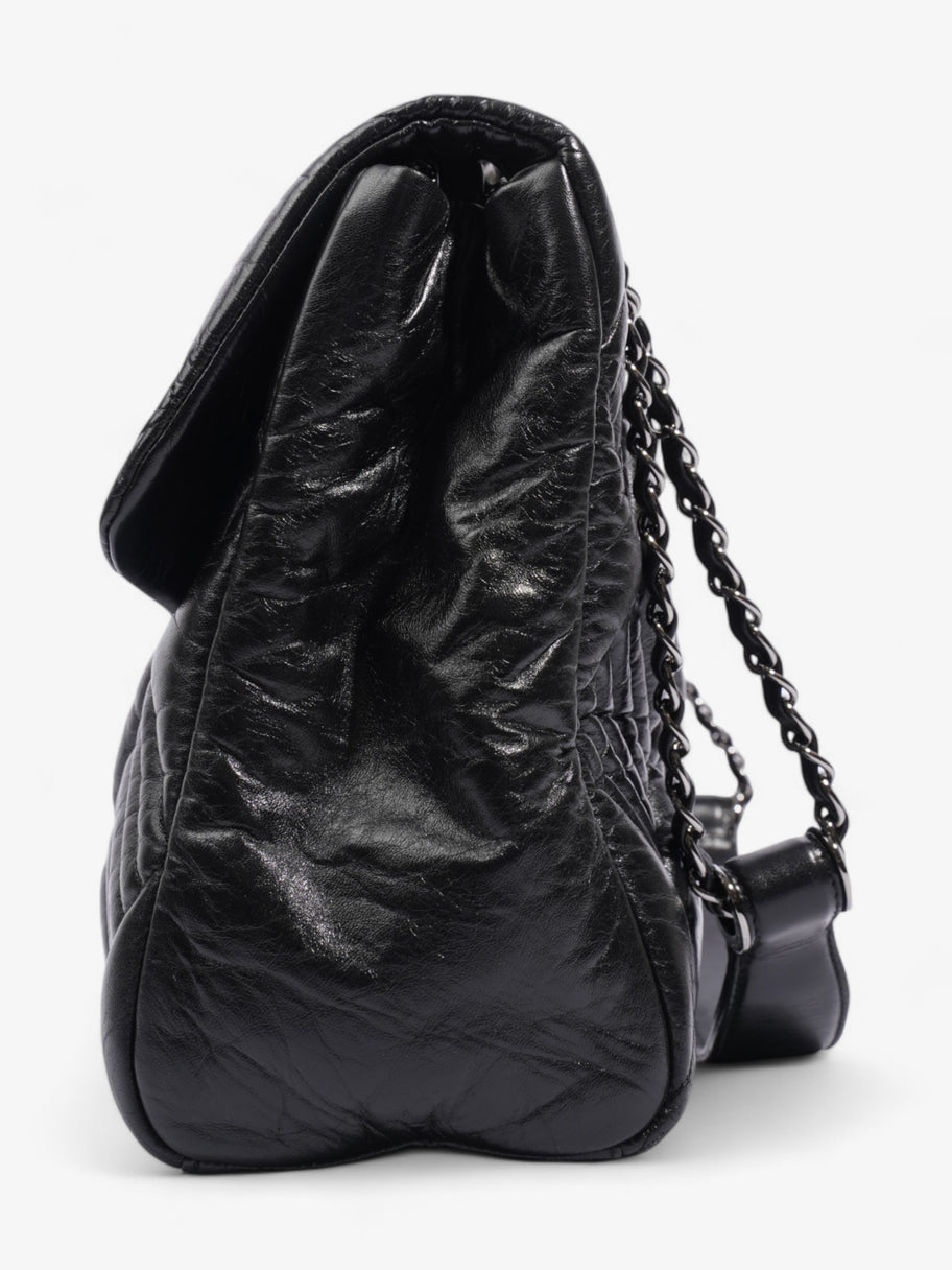 Chanel In and Out Flap Bag Black Lambskin Leather Maxi Image 3