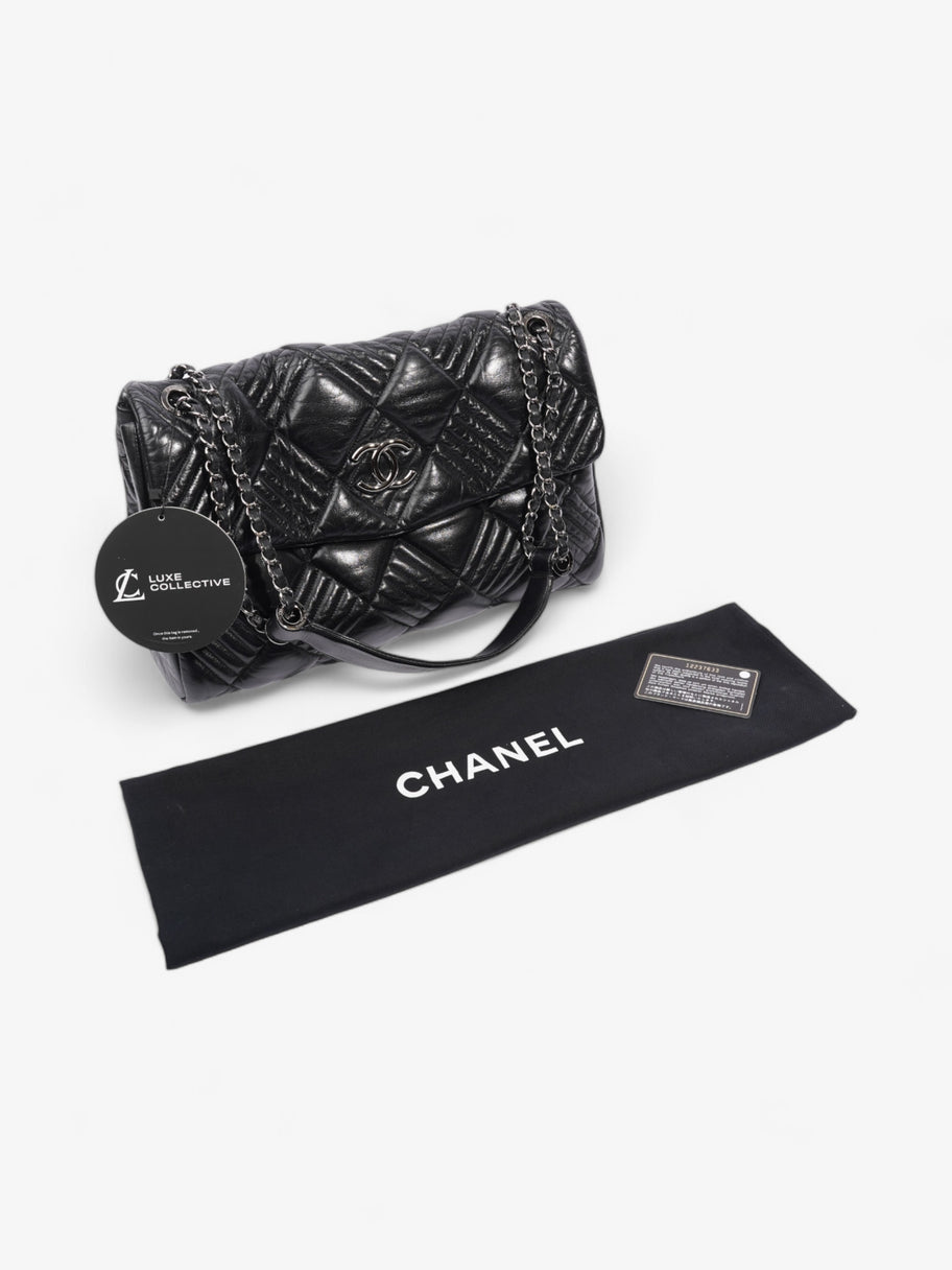 Chanel In and Out Flap Bag Black Lambskin Leather Maxi Image 9