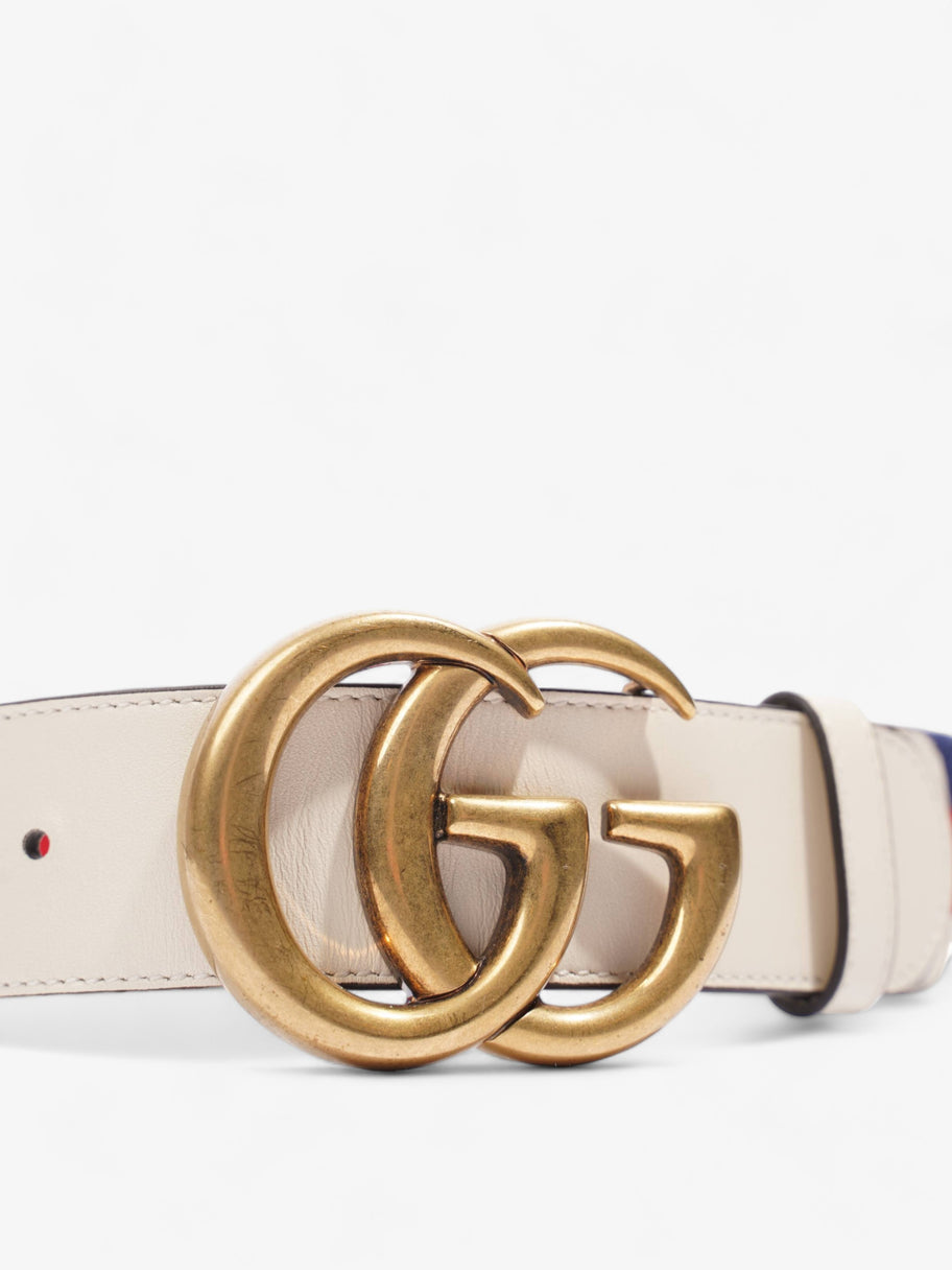 GG Marmont Belt White / Red / Blue Canvas 75cm 30