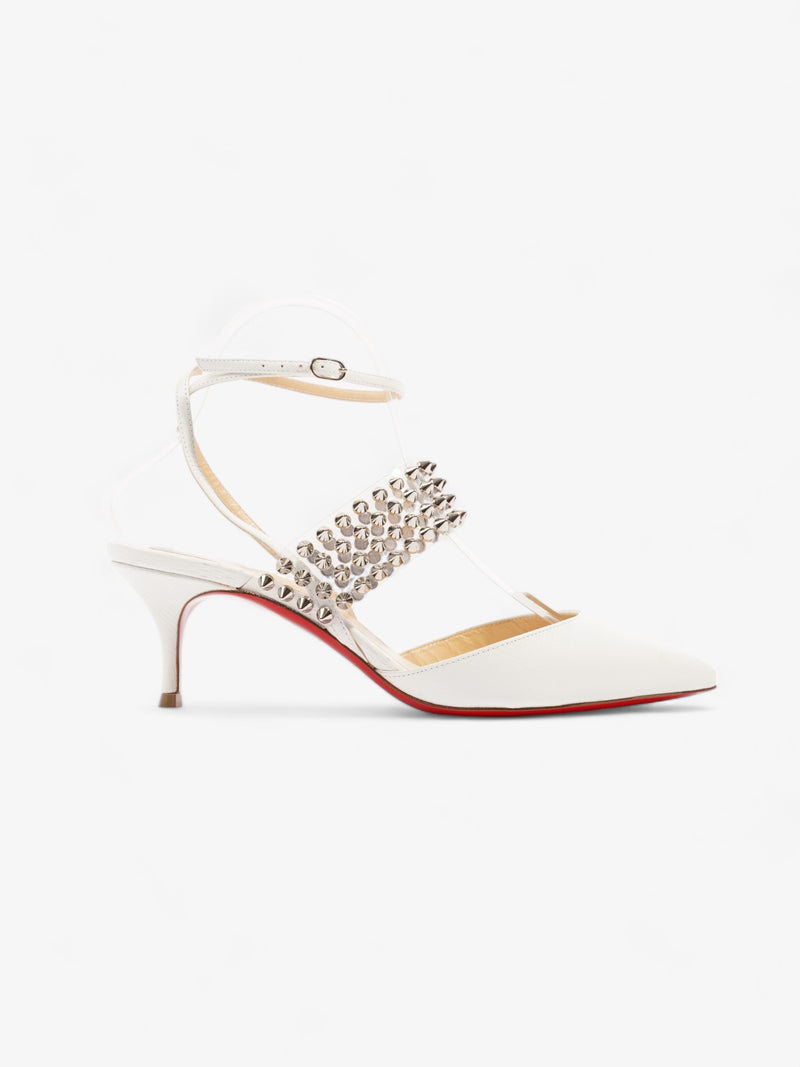  Christian Louboutin Levita 55 55 White / Silver Leather EU 37 UK 4