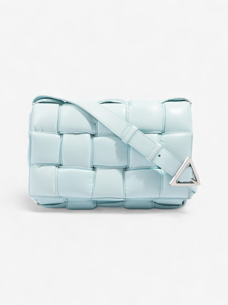  Bottega Veneta Padded Cassette Light Blue Intrecciato Leather