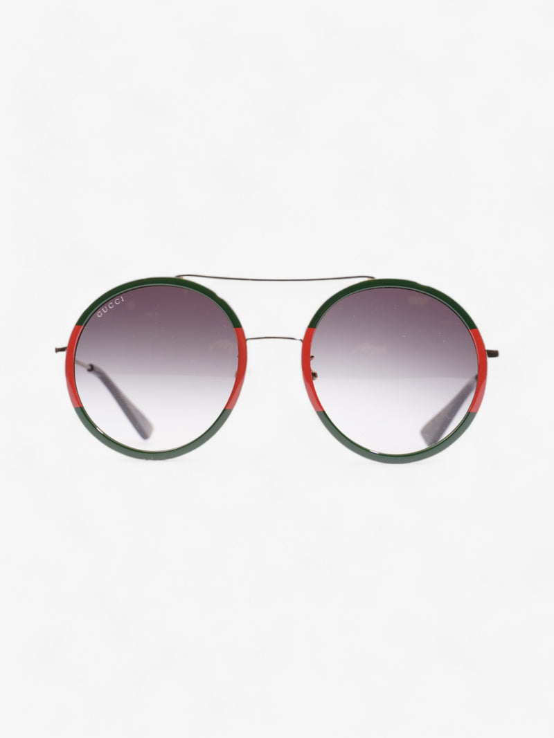  Gucci Round Sunglasses Red / Green Acetate 56mm