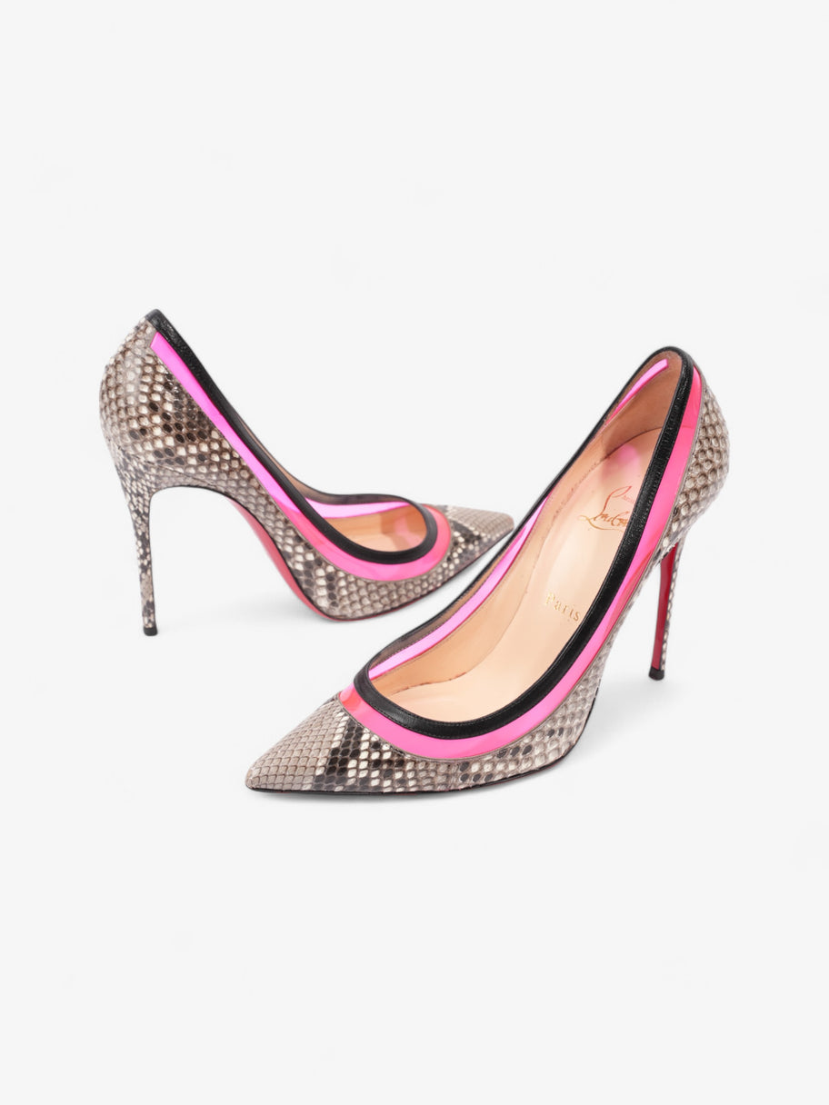 Christian Louboutin Paulina 100mm Python / Neon Pink / Black Python EU 39 UK 6 Image 9