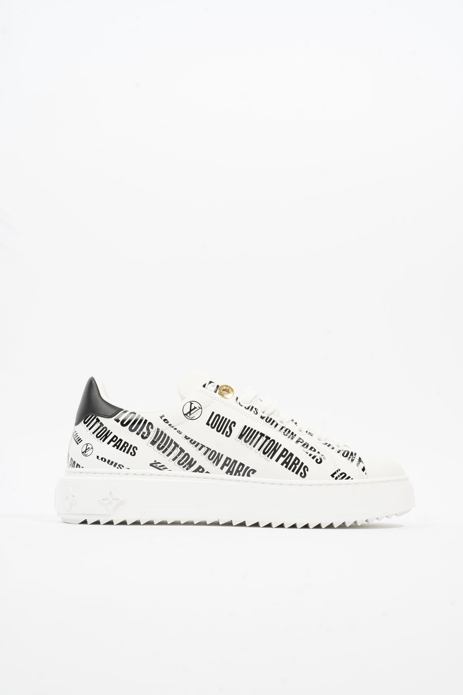 Time Out Sneaker White / Black Logo All Over Leather EU 38.5 UK 5.5 Image 4