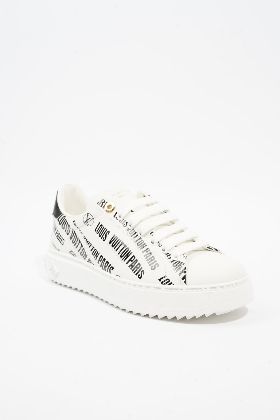 Time Out Sneaker White / Black Logo All Over Leather EU 38.5 UK 5.5 Image 9