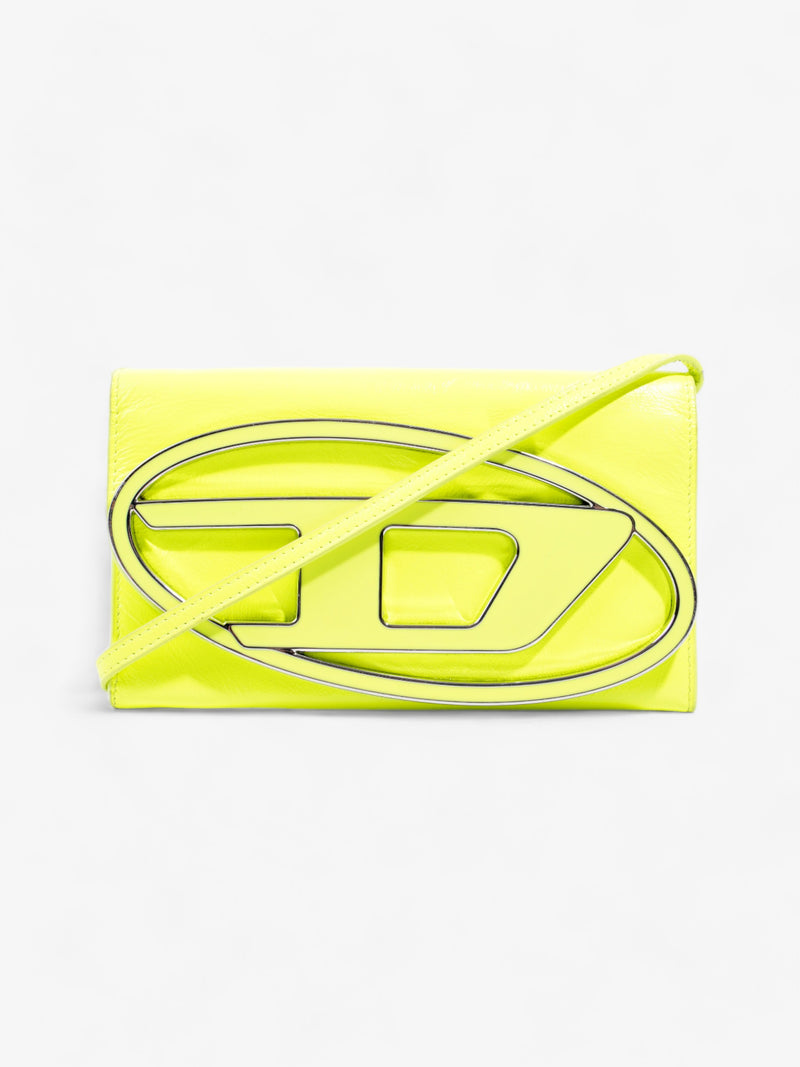  1DR Logo Plaque Neon Yellow Leather