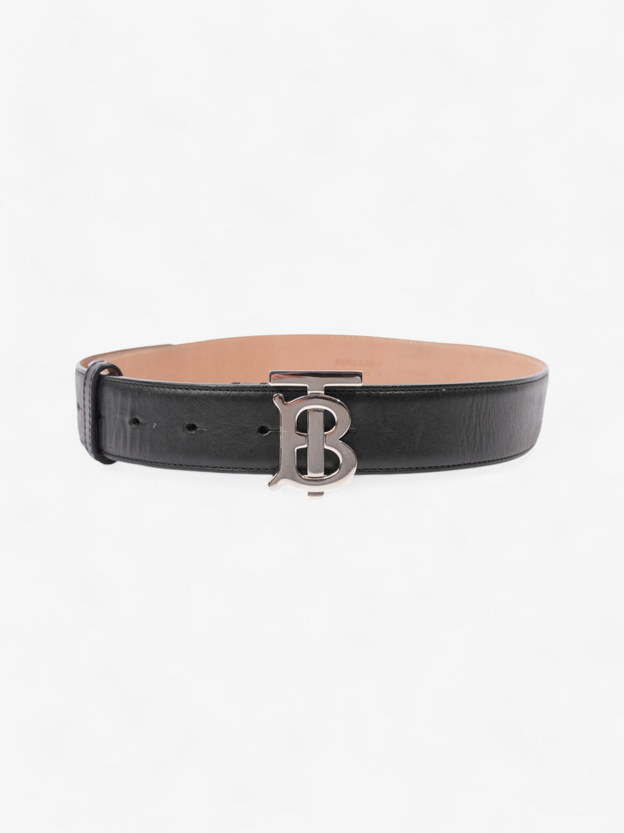 Burberry TB Belt Black / Silver Leather Small - 88cm Image 1