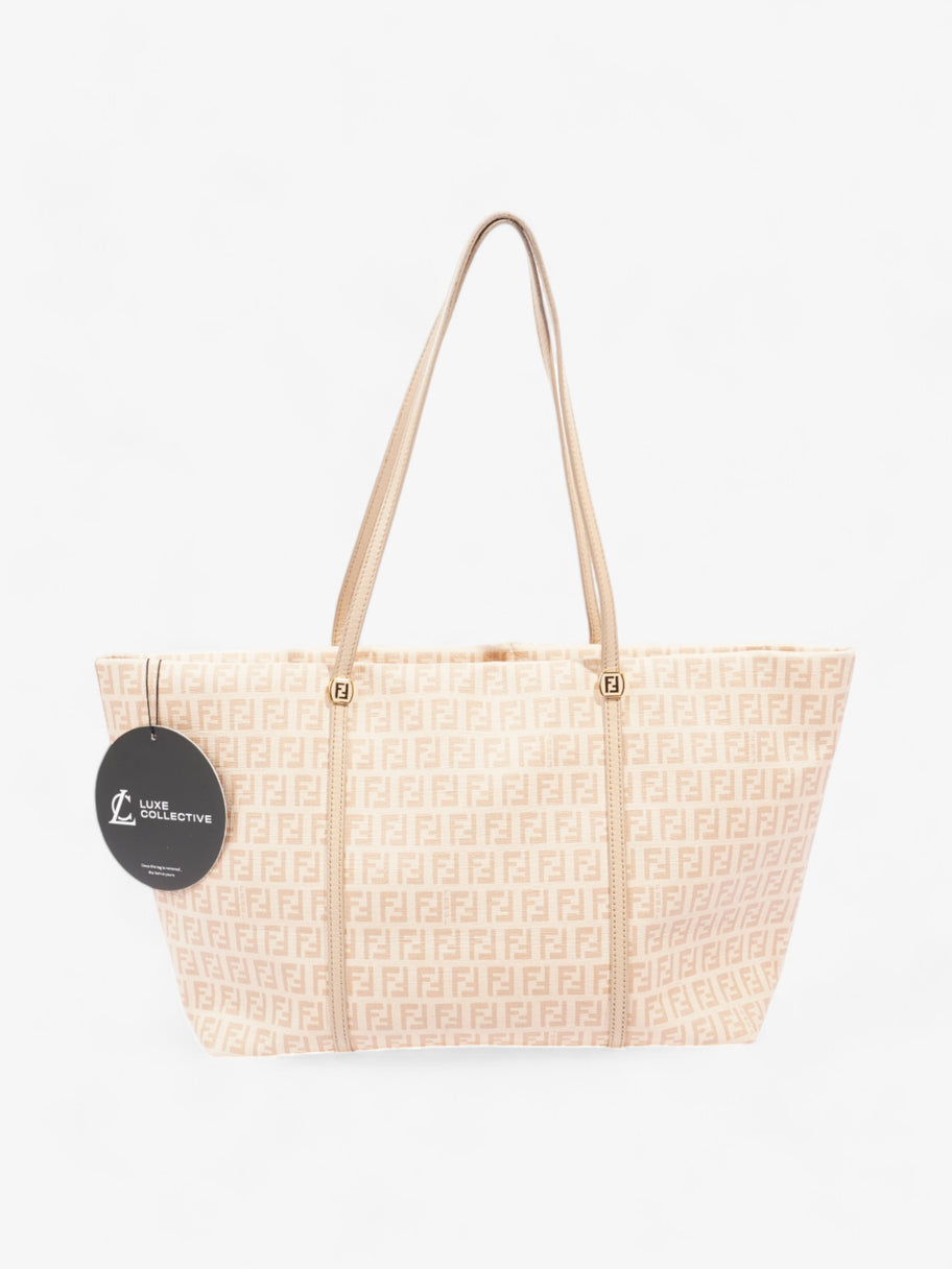 Fendi Zucchino Tote Peach Canvas Image 8