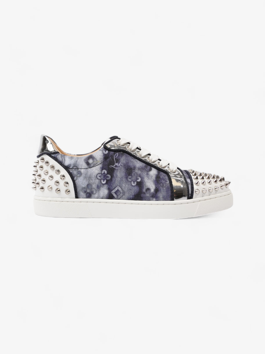 Christian Louboutin Vieira 2 Orlato Flat White / Silver / Blue Denim EU 38 UK 5 Image 1