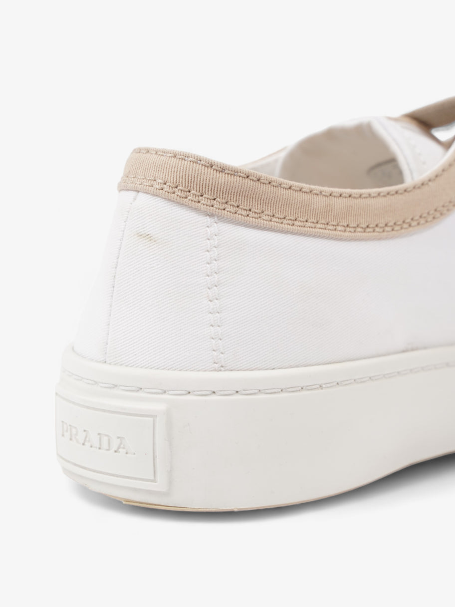 Prada Gabardine Triangle White / Beige Canvas EU 39.5 UK 6.5 Image 10