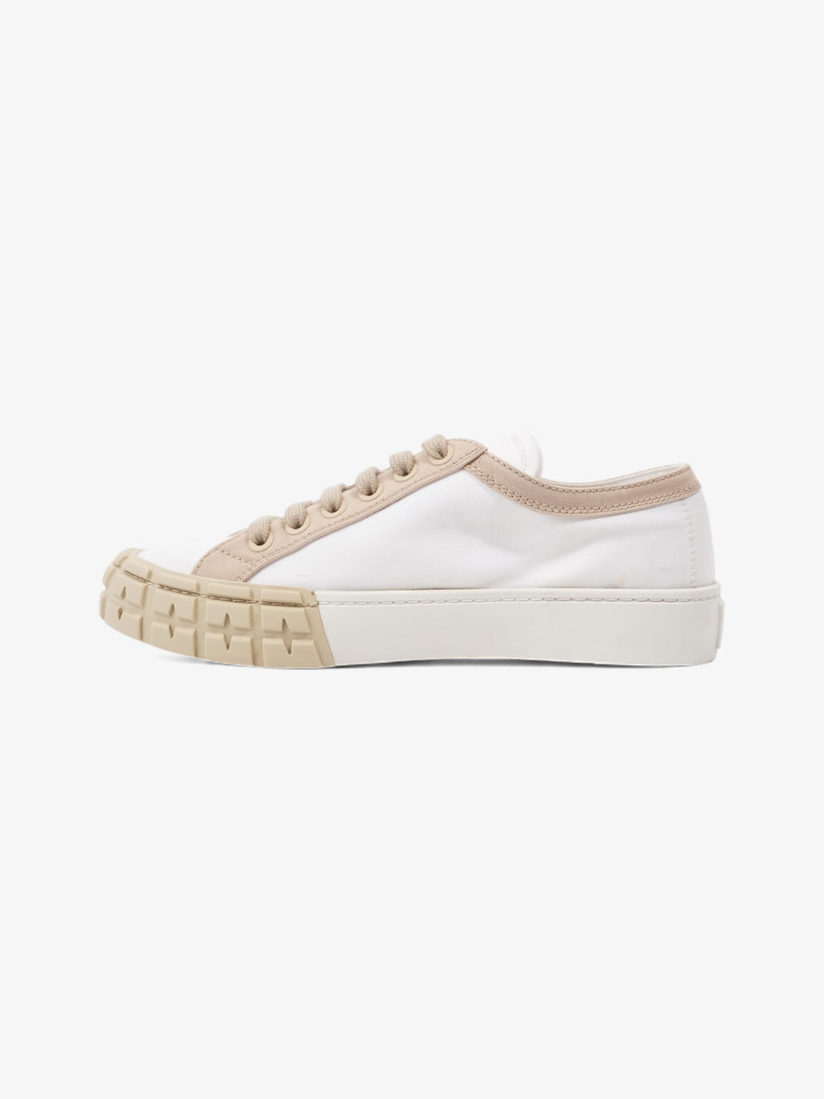 Prada Gabardine Triangle White / Beige Canvas EU 39.5 UK 6.5 Image 3