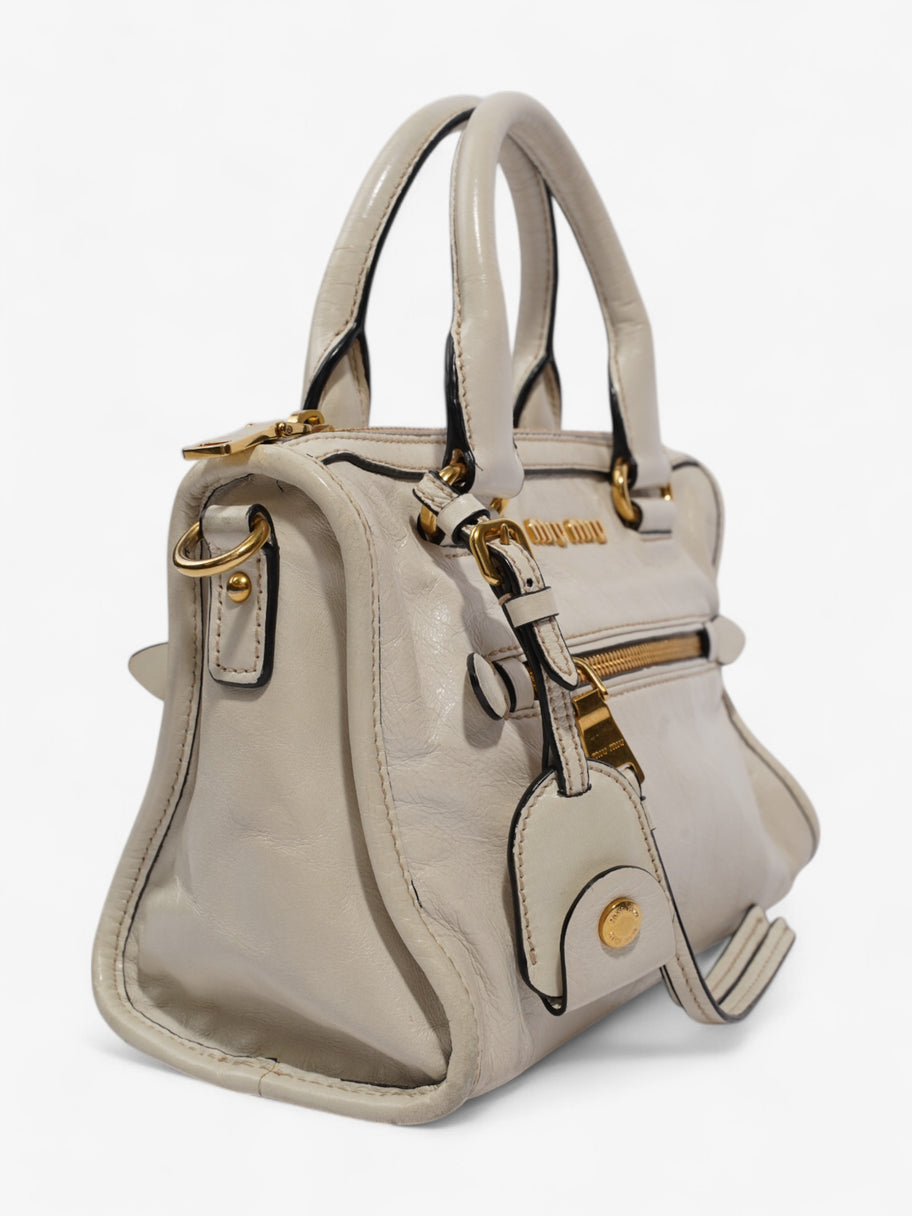 Miu Miu Bauletto Satchel Cream Leather Image 8