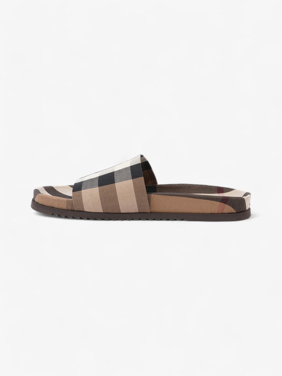 Burberry Check Slide Dark Birch Brown Cotton EU 42 UK 8 Image 3