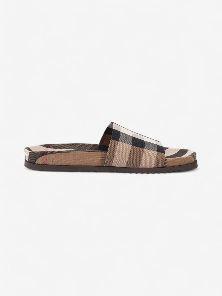 Burberry Check Slide Dark Birch Brown Cotton EU 42 UK 8 Image 4