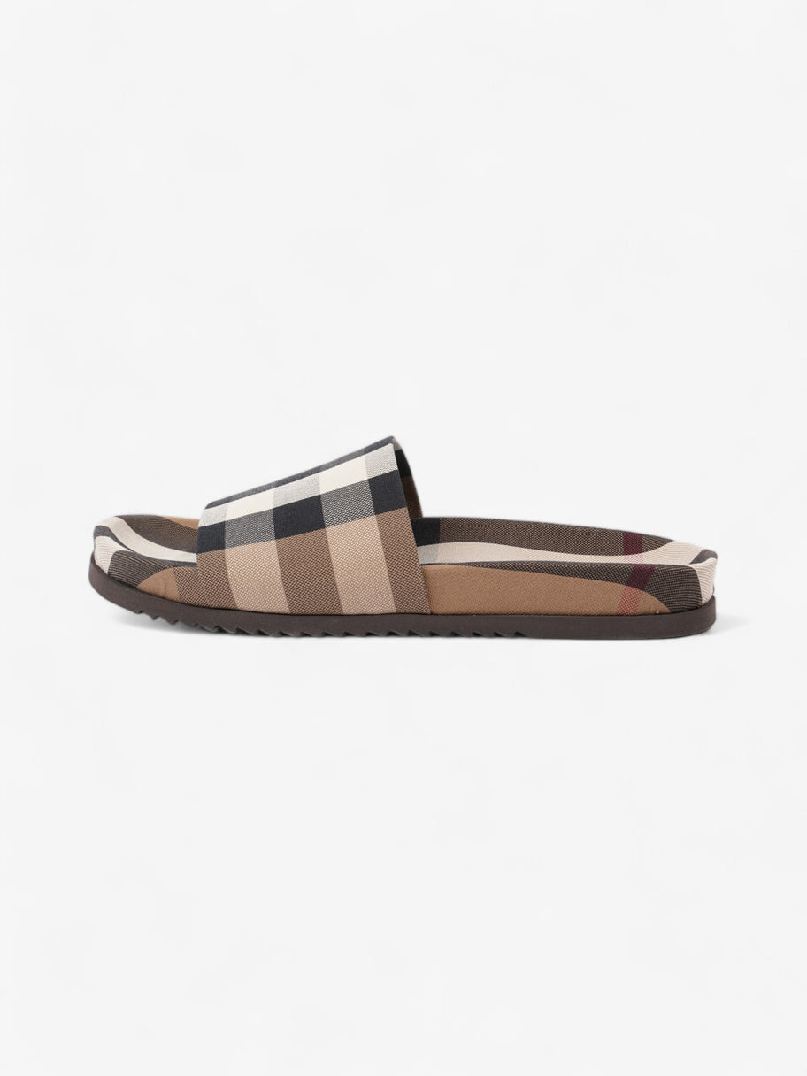 Burberry Check Slide Dark Birch Brown Cotton EU 42 UK 8 Image 5