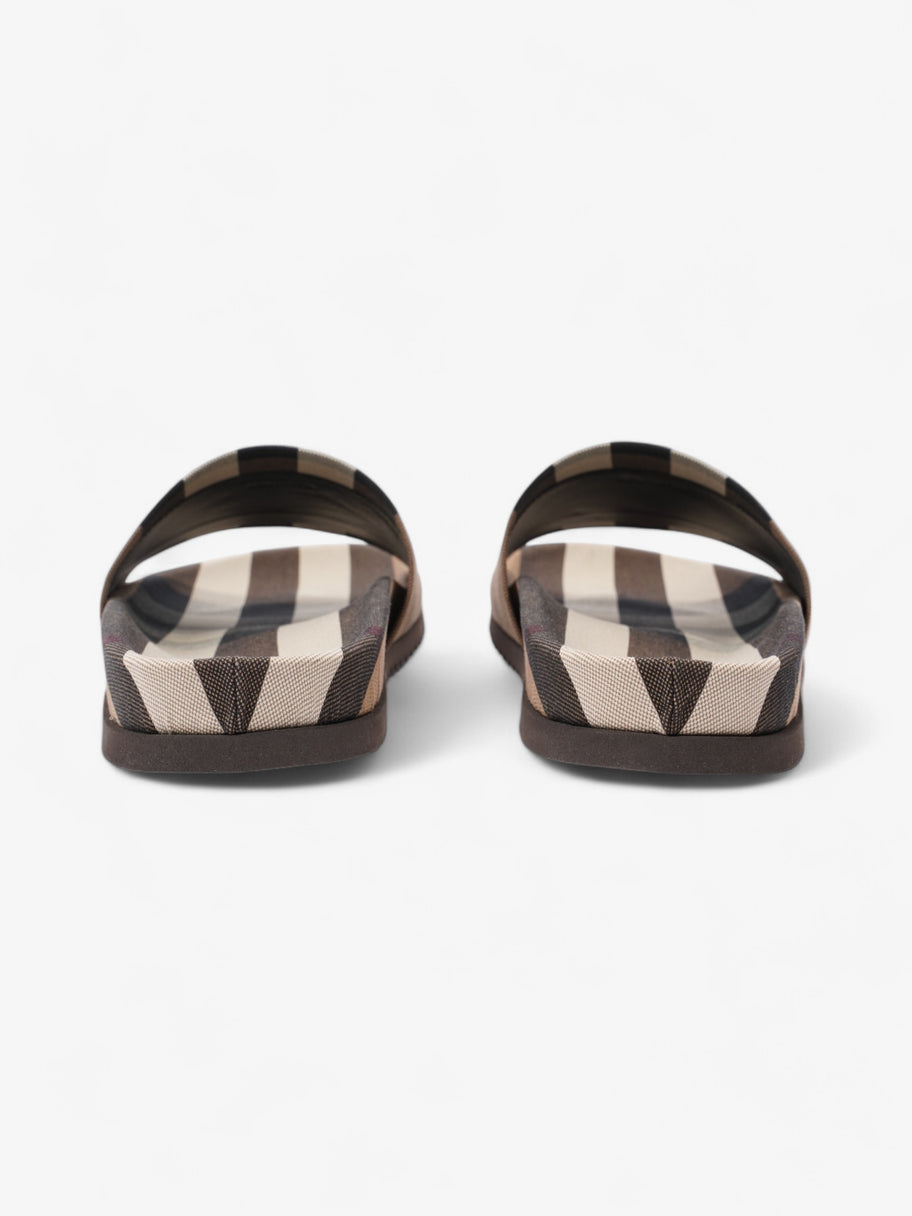 Burberry Check Slide Dark Birch Brown Cotton EU 42 UK 8 Image 6