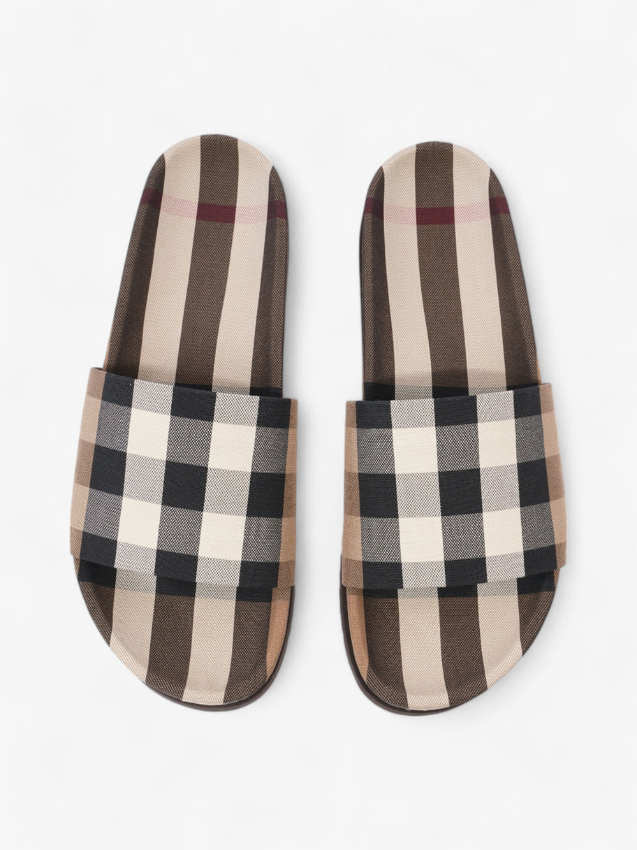 Burberry Check Slide Dark Birch Brown Cotton EU 42 UK 8 Image 8