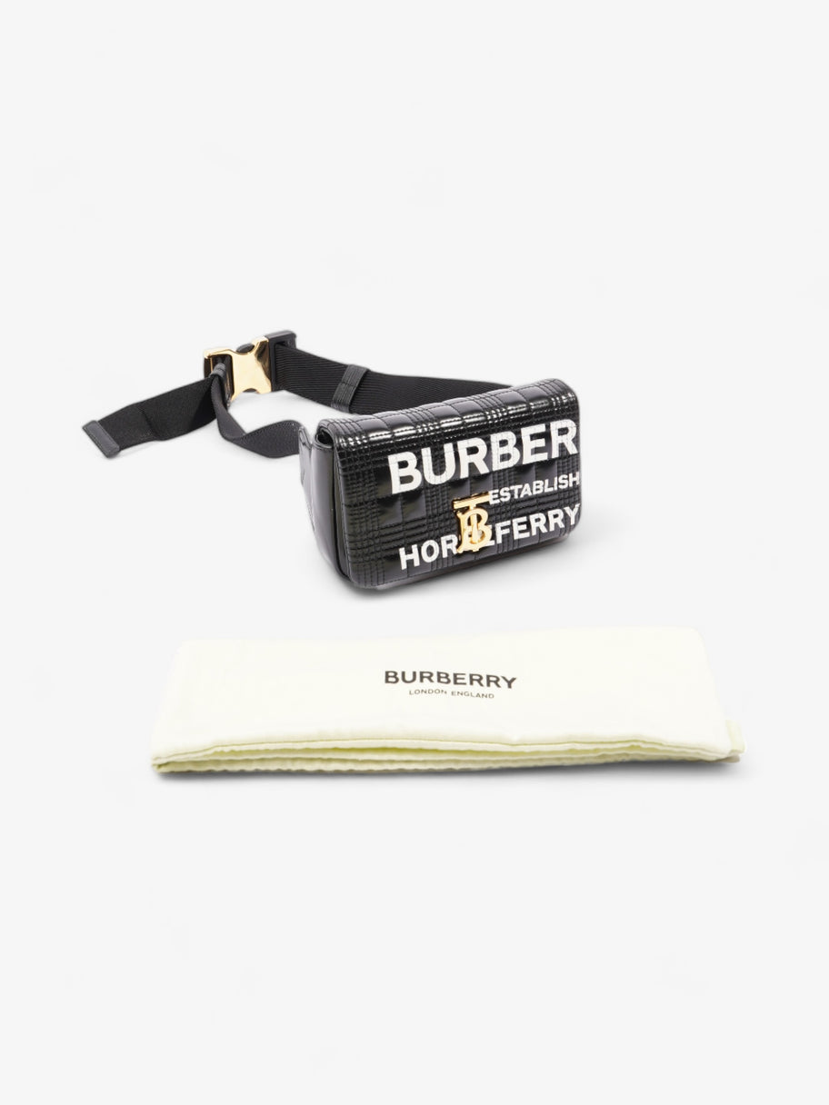 Burberry Horseferry Print Lola Bum Bag Black Leather Image 7