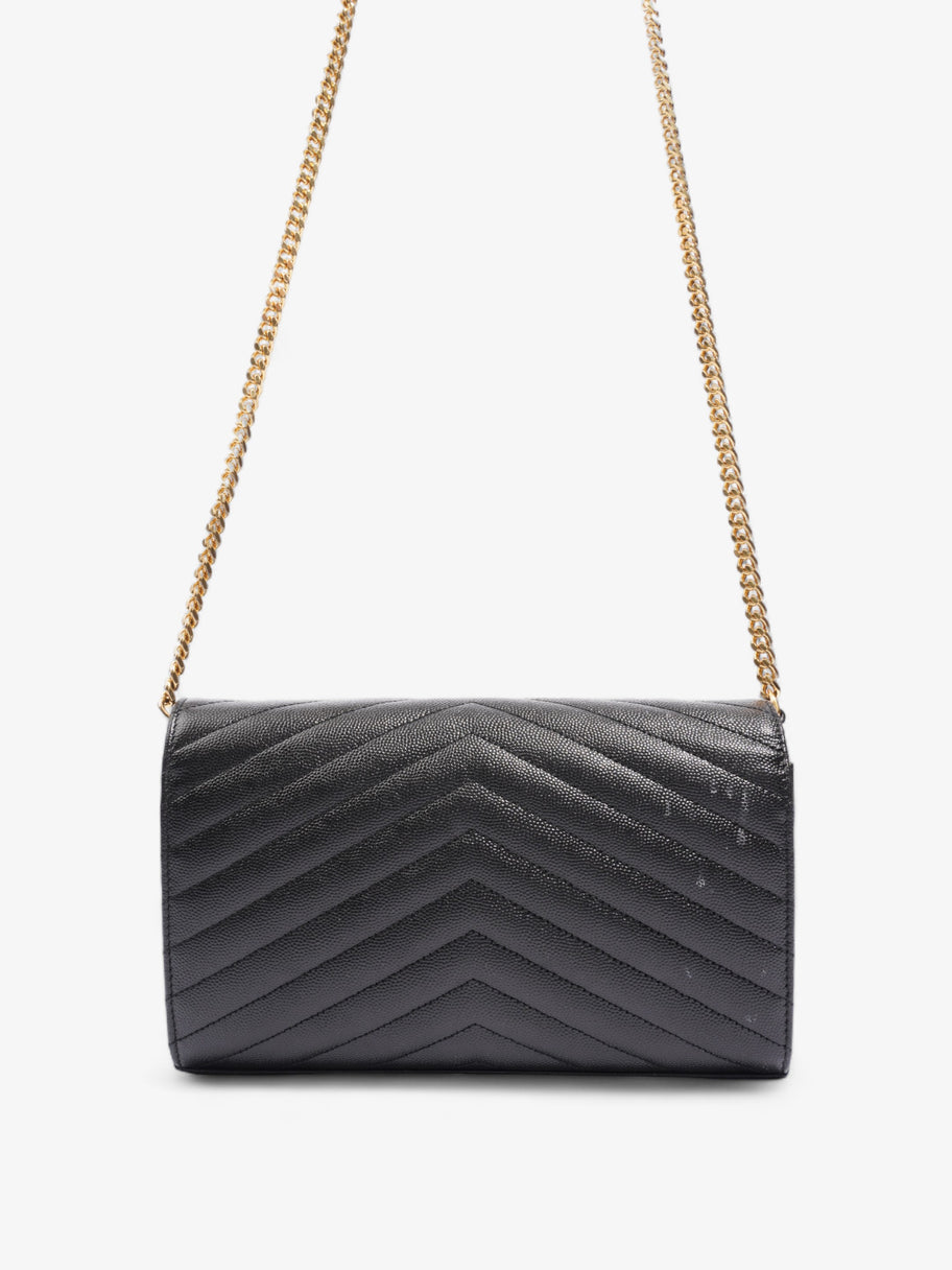 Saint Laurent Quilted Envelope Clutch Black Grained Leather Image 3