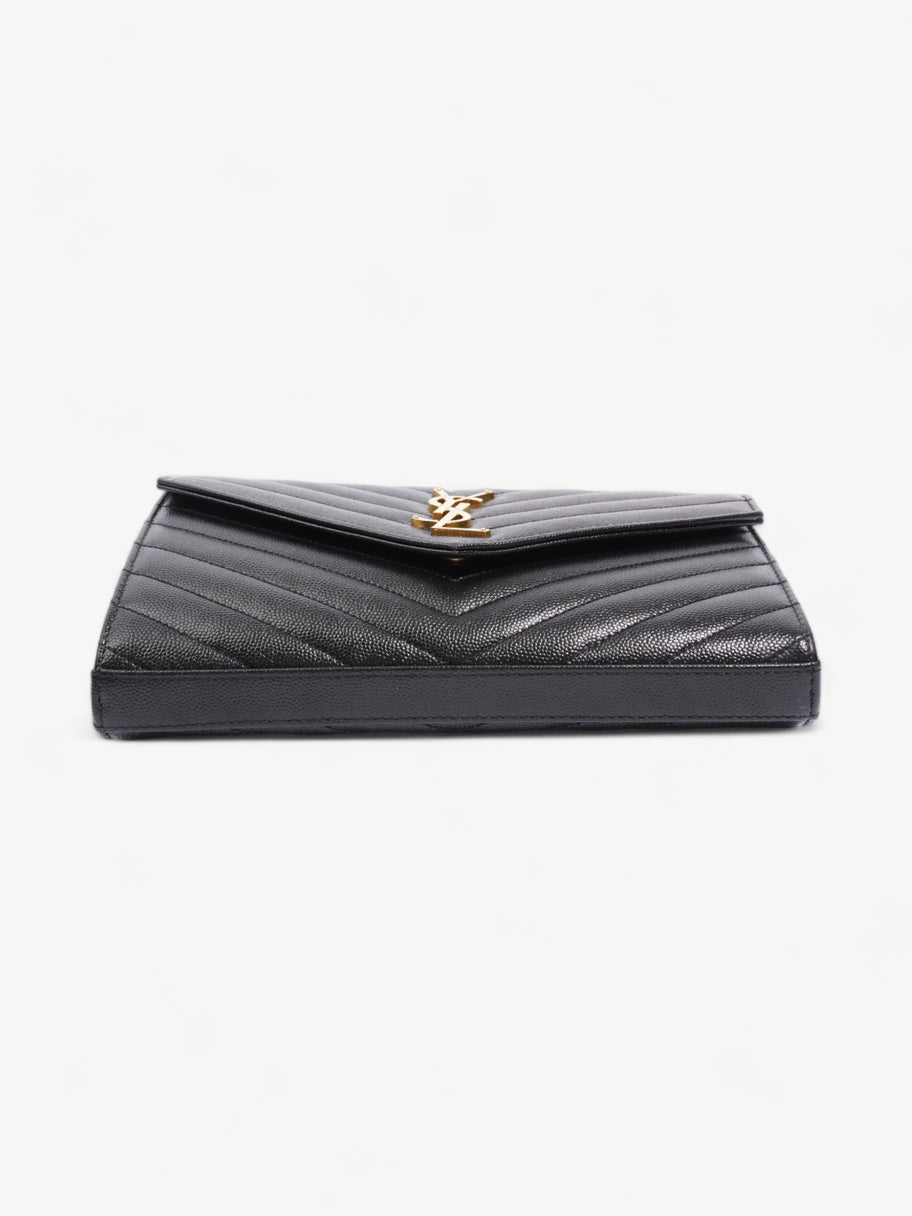 Saint Laurent Quilted Envelope Clutch Black Grained Leather Image 5