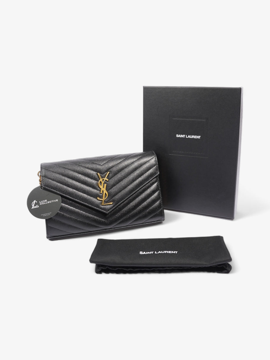 Saint Laurent Quilted Envelope Clutch Black Grained Leather Image 9