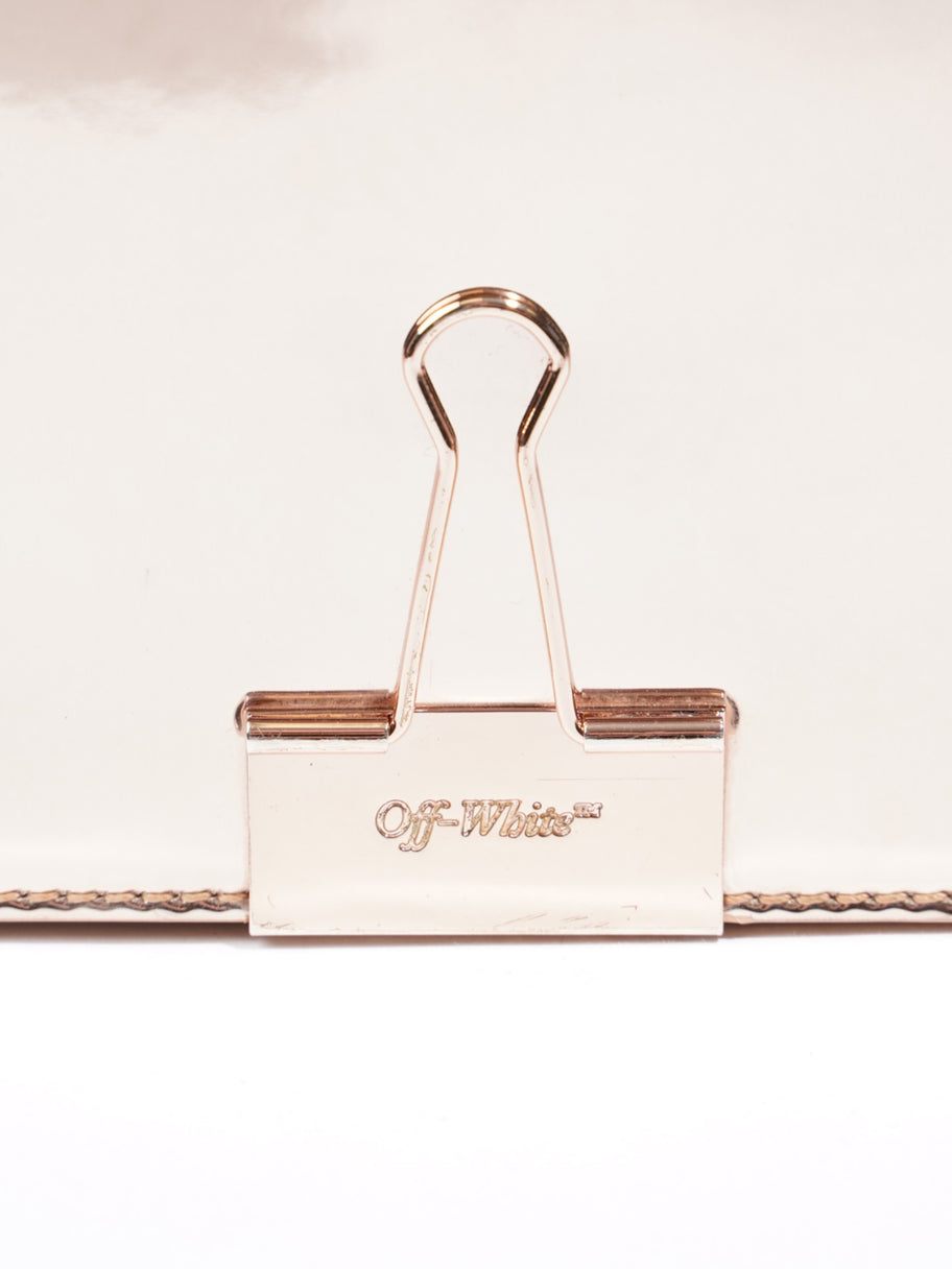 Off White Binder Clip Bag Rose Gold Polyester Image 7