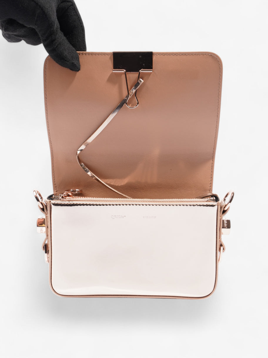 Off White Binder Clip Bag Rose Gold Polyester Image 8