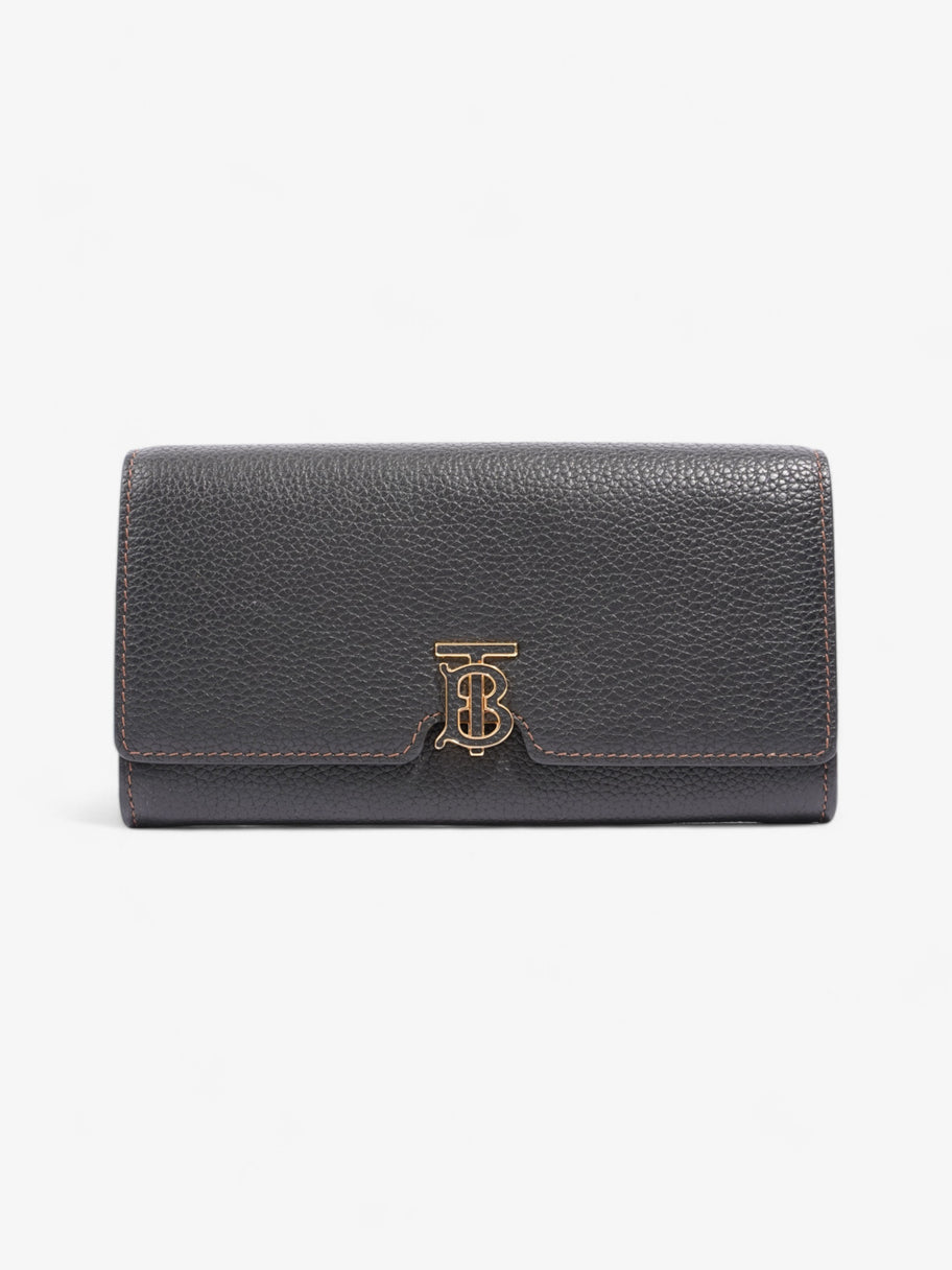 Burberry TB Continental Wallet Black / Gold Grained Leather Image 1