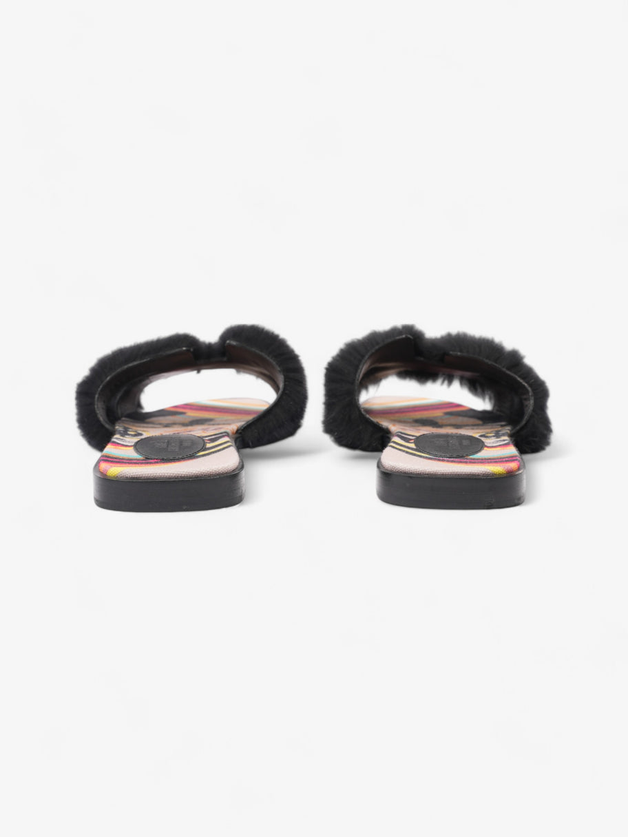 Hermes Oran Mink Sandals Black / Multicolour Mink EU 38 UK 5 Image 6