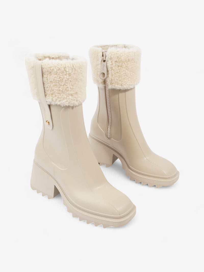  Chloe Betty Rainboots Beige Rubber EU 38 UK 5