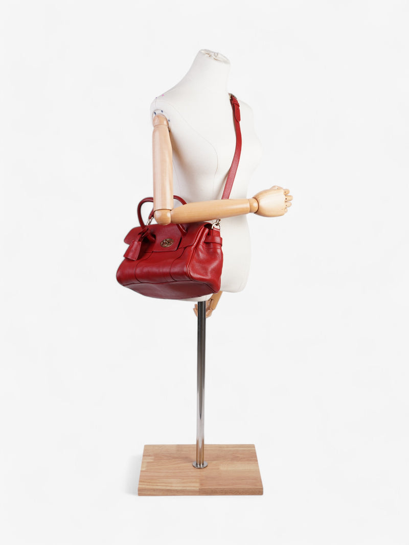  Mulberry Bayswater Satchel Red Grained Leather