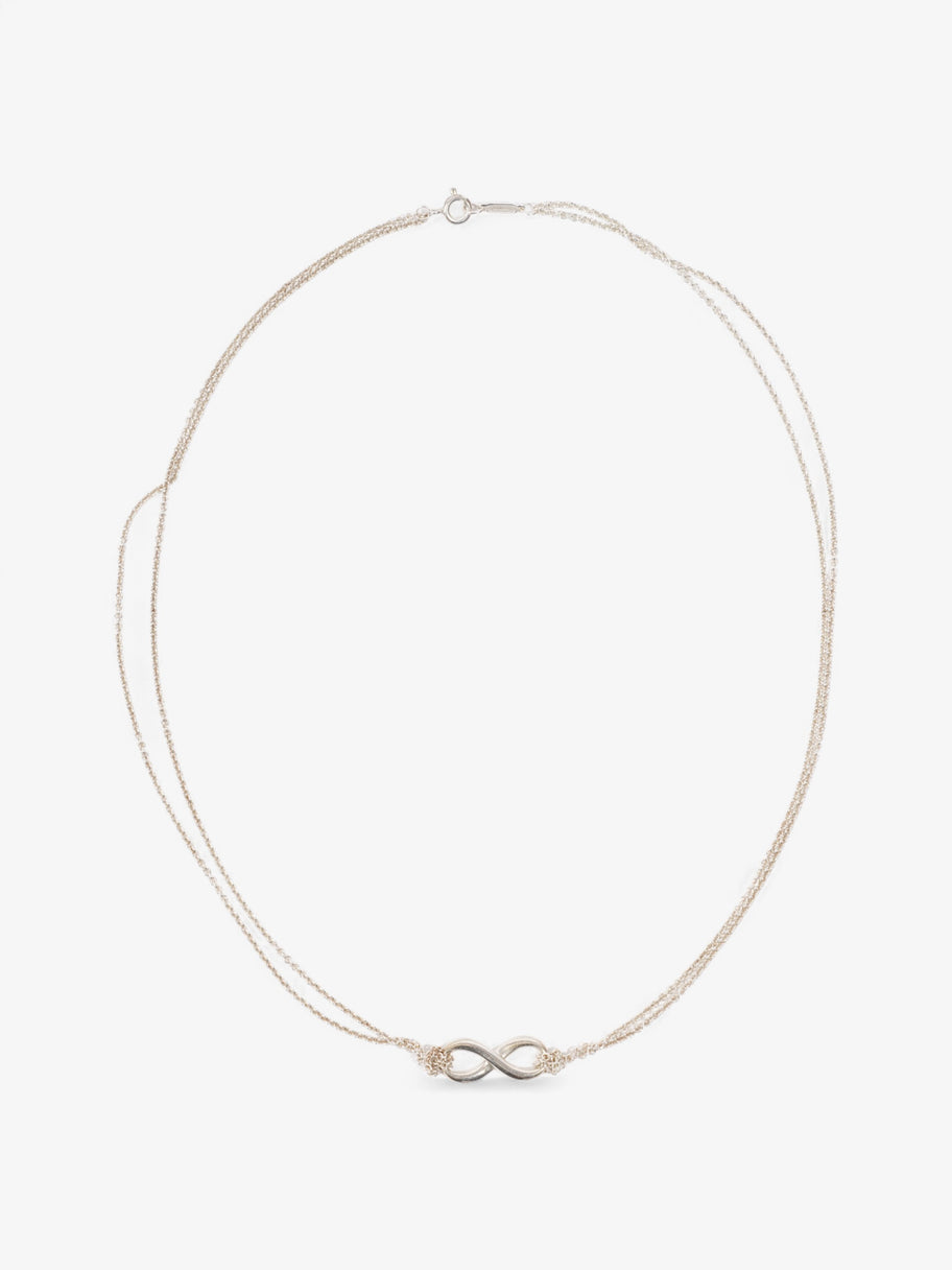 Tiffany and Co Infinity Double Chain Necklace Silver Silver Sterling Image 1