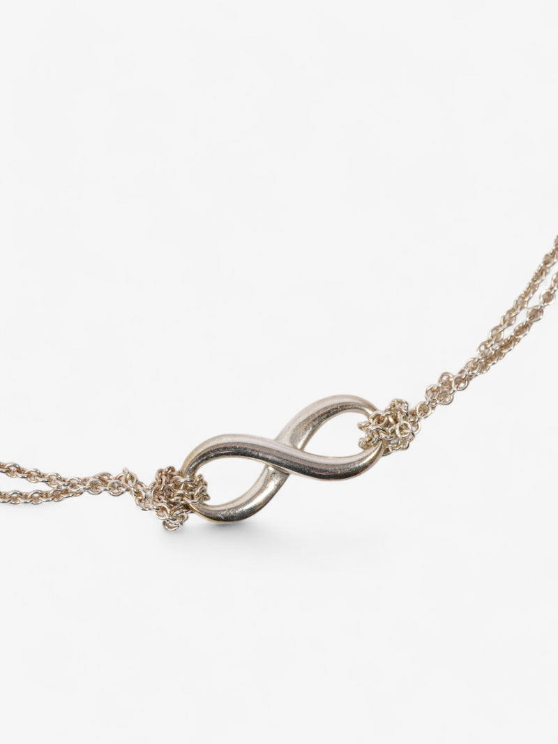  Tiffany and Co Infinity Double Chain Necklace Silver Silver Sterling