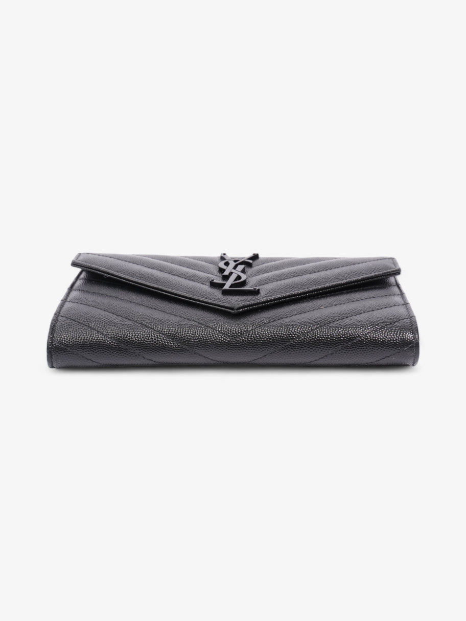 Saint Laurent Cassandre Flap Wallet Black Calfskin Leather Image 5