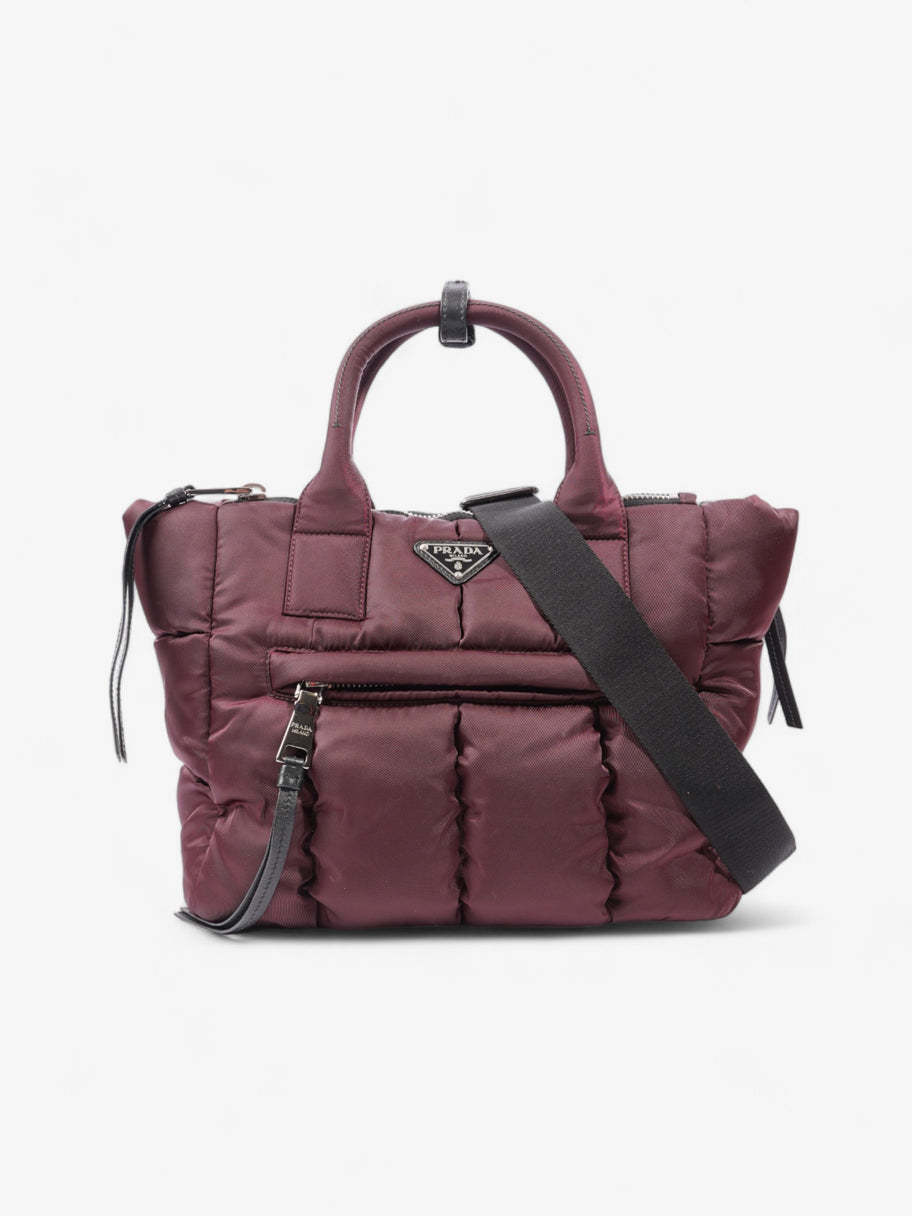 Prada Puffer Tote Burgundy Re Nylon Image 1